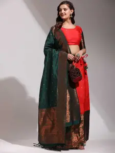 DIVASTRI Woven Design Silk Semi-Stitched Lehenga & Unstitched Blouse With Dupatta