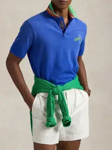 Polo Ralph Lauren Men Solid Polo Collar Cotton Slim Fit T-shirt