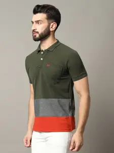 RELANE Men Colourblocked Polo Collar T-shirt