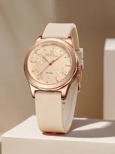 Naviforce Women Textured Dial & Straps Reset Time Analogue Watch NF5051_RG BG BG