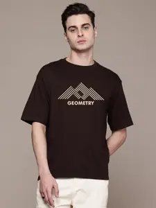 Moda Rapido Men Typography Printed Round Neck Cotton Oversized Fit T-shirt