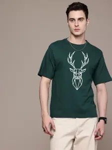 Moda Rapido Men Graphic Printed Round Neck Cotton Oversized Fit T-shirt