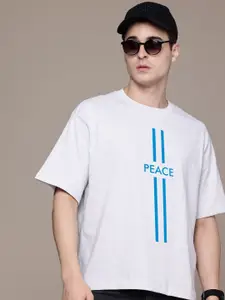 Moda Rapido Men Typography Printed Round Neck Cotton Oversized Fit T-shirt