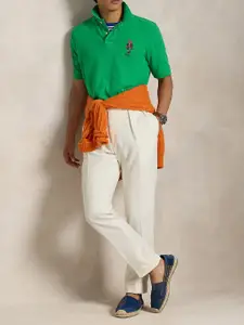 Polo Ralph Lauren Men Solid Polo Collar Cotton Slim Fit T-shirt