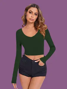 Dream Beauty Fashion Scoop Neck Fitted Crop Top
