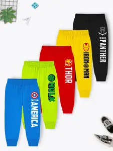 Marvel by Miss and Chief Boys Pack Of 5 Printed Joggers
