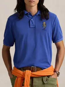 Polo Ralph Lauren Men Solid Polo Collar Cotton Slim Fit T-shirt