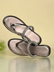 DIVASTRI Women Embellished Wedge Open Back Sandals