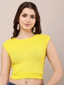 Raabta Fashion Women Round Neck Fitted Crop Top