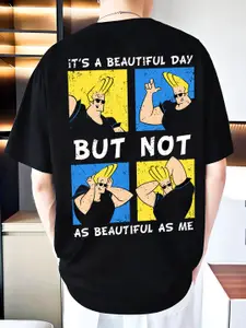 ZEN1 FASHION Men Humour Graphic Oversized T-shirt