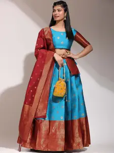 DIVASTRI Semi-Stitched Lehenga & Unstitched Blouse With Dupatta