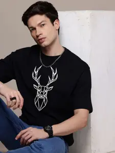 Moda Rapido Men Graphic Printed Round Neck Cotton Oversized Fit T-shirt