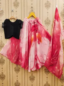 BAESD Girls Floral Printed Ready to Wear Lehenga & Choli With Dupatta