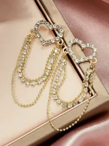 SALTY Stone Studded Contemporary Drop Earrings