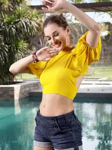 Sera Women Solid Round Neck Top