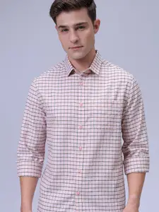 The Indian Garage Co Men Slim Fit Grid Tattersall Checked Cotton Casual Shirt