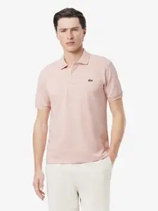 Lacoste Men Solid Polo Collar Cotton T-shirt