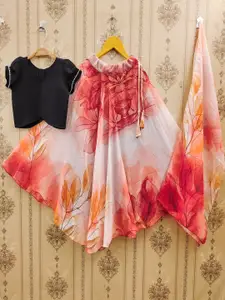 BAESD Girls Floral Printed Ready to Wear Lehenga & Choli With Dupatta