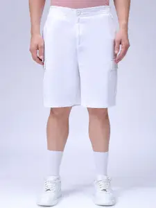The Indian Garage Co Men Relaxed Fit Pure Cotton Utility Cargo Shorts