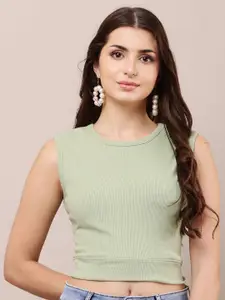 Raabta Fashion Women Solid Print Crop Top