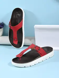 El Paso Women Open Toe Flats with Buckles