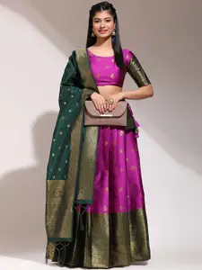 DIVASTRI Semi-Stitched Lehenga & Unstitched Blouse With Dupatta