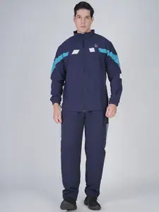 GOTO Men Colourblocked Mock Collar Tracksuit