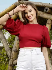 Sera Women Solid Round Neck Top