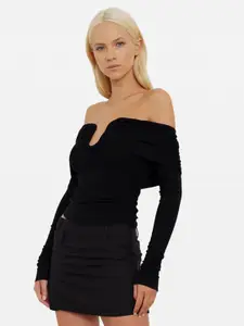 MIAKEE Women Off-Shoulder Bardot Top
