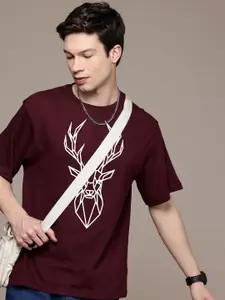 Moda Rapido Men Graphic Printed Round Neck Cotton Oversized Fit T-shirt