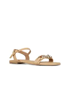 Inc 5 Women Embellished Open Toe Flats