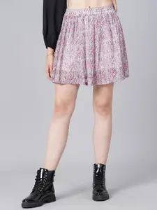 Moda Rapido Women Floral Printed Flared Mini Skirt