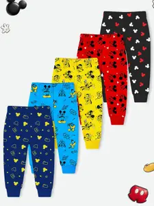 Disney By Miss and Chief Boys Pack Of 5 Printed Cotton Joggers
