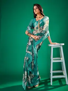 Mitera Floral Zari Pure Chiffon Muga Saree