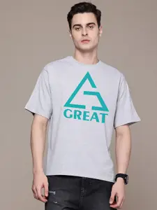 Moda Rapido Men Typography Printed Round Neck Cotton Oversized Fit T-shirt