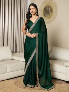 Mitera Satin Embroidered Ready to Wear Saree