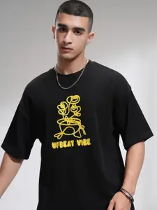 HIGHLANDER Men Round Neck Oversized Embellished T-Shirt