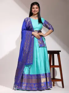 Fabcartz Semi-Stitched Lehenga & Unstitched Blouse With Dupatta