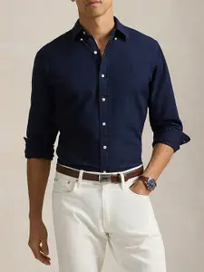 Polo Ralph Lauren Men Custom Fit Button-Down Collar Solid Cotton Formal Shirt