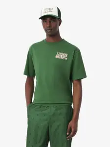 Lacoste Men Typography Printed Round Neck Cotton Relaxed Fit T-shirt