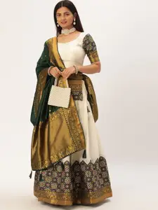 DIVASTRI Woven Design Silk Semi-Stitched Lehenga & Unstitched Blouse With Dupatta