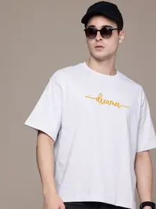 Moda Rapido Men Typography Printed Round Neck Cotton Oversized Fit T-shirt