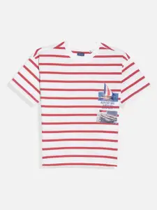 Allen Solly Junior Boys Striped Round Neck Cotton T-shirt