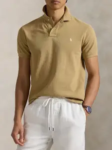 Polo Ralph Lauren Men Solid Polo Collar Cotton Slim Fit T-shirt