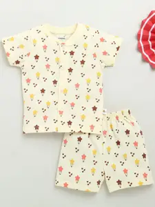 BUMZEE Boys Printed Pure Cotton Jhabla With Shorts