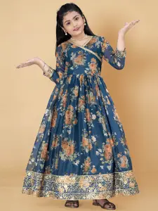 Sangria Girls Printed Anarkali Maxi Dress