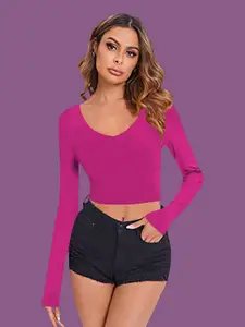 Dream Beauty Fashion Women Solid V-Neck Top