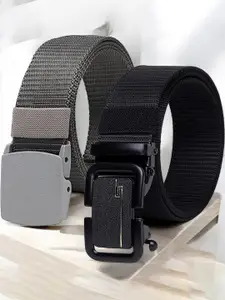 Metronaut Men Pack Of 2 Textured Belt
