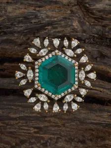 Kushal's Fashion Jewellery Victorian-Plated Cubic Zircon Studded Party Finger Ring