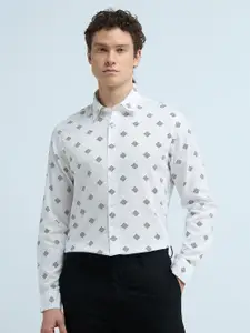 Flying Machine Men Manhattan Slim Fit Opaque Printed Casual Shirt